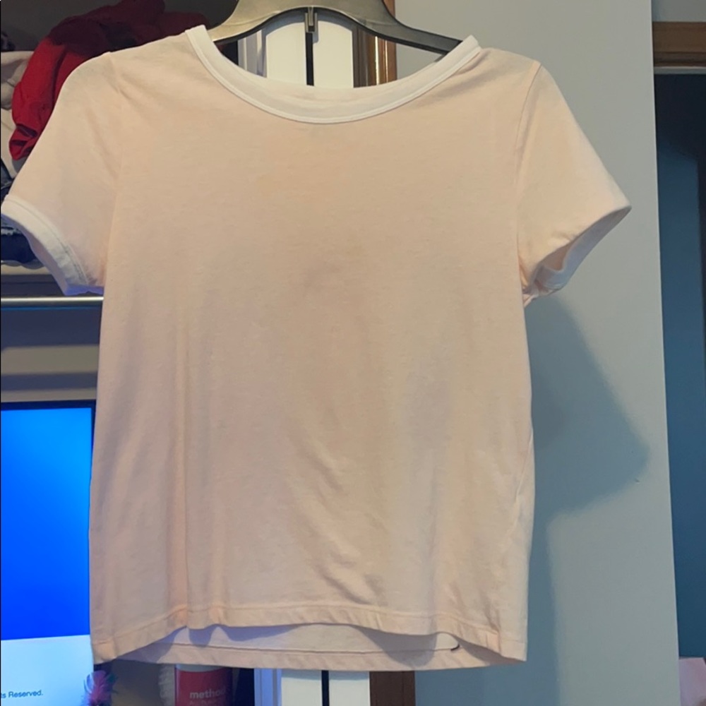 cute pink and white tee